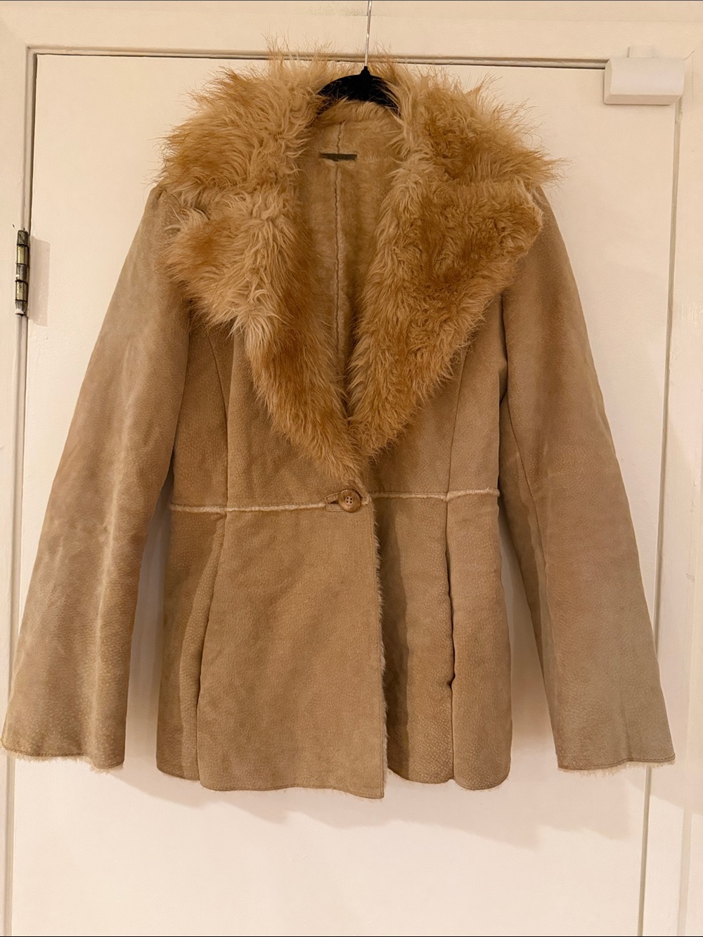 Vintage Y2K Guess Genuine Leather Suede and Faux Fur "Penny Lane" style jacket